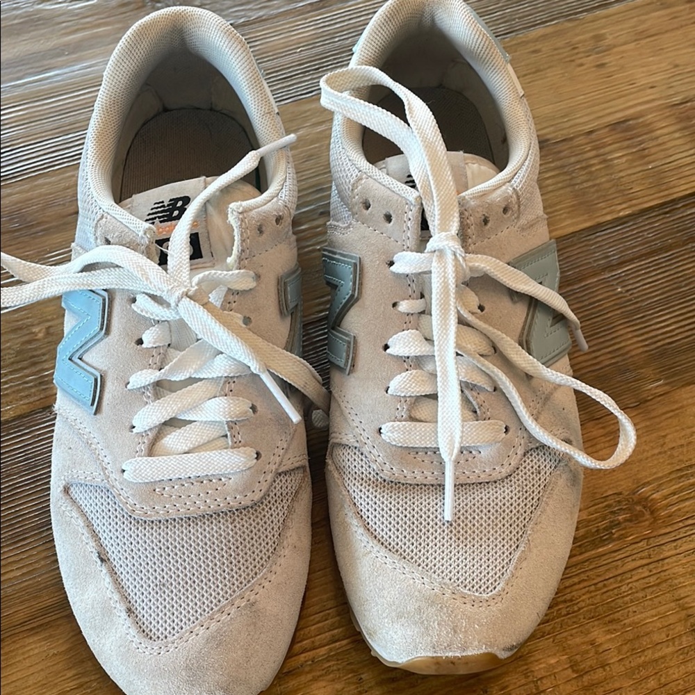 New Balance Tan and Blue Athletic Sneakers - Picture 2 of 7